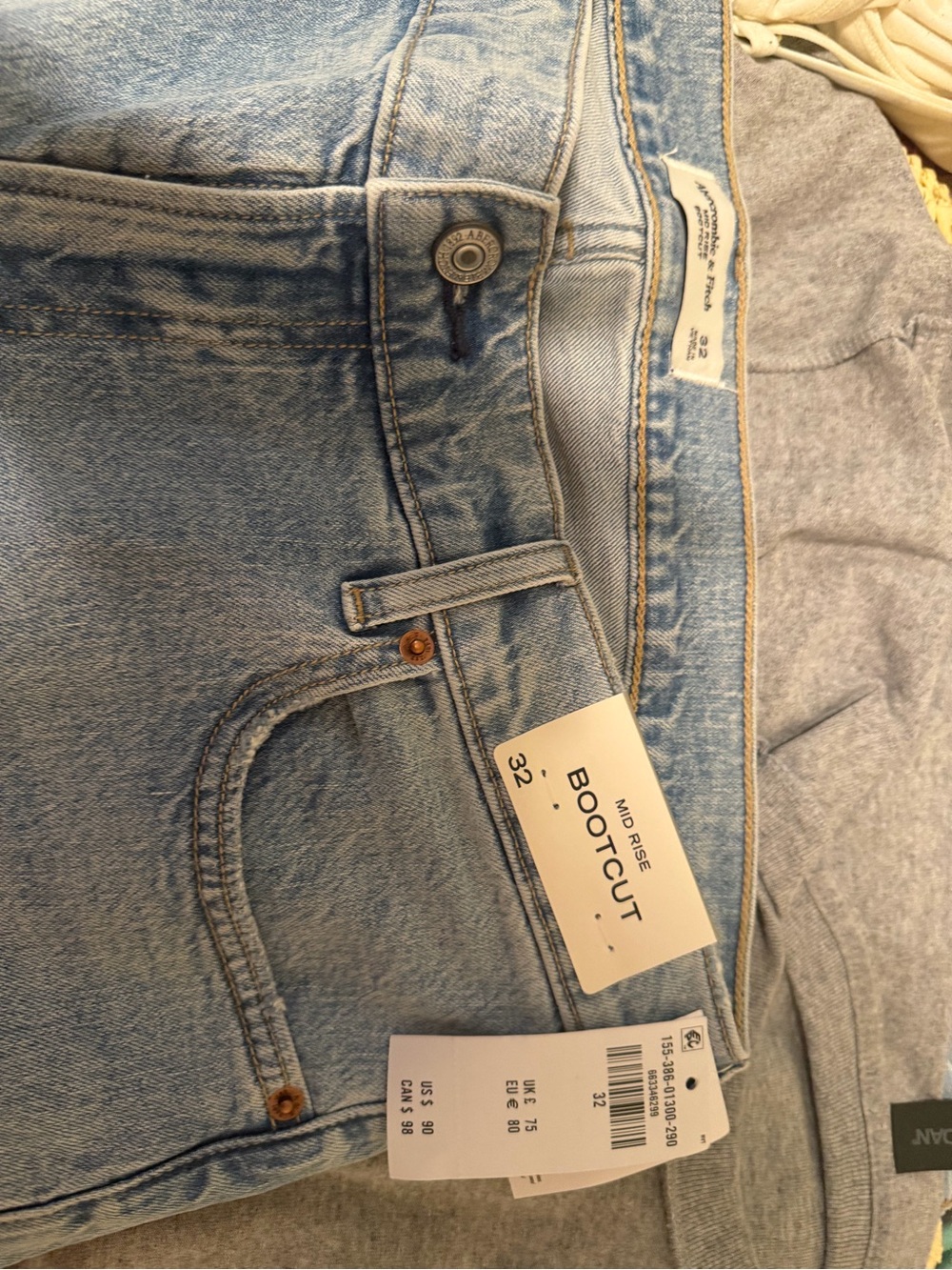 Abercrombie & Fitch Light Blue Mid Rise Bootcut Jeans - Picture 2 of 4